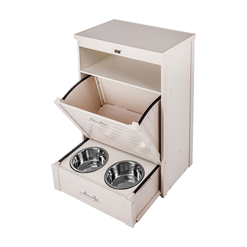 NEW AGE PET Brea Pantry Dog Diner Pet Feeding Cabinet