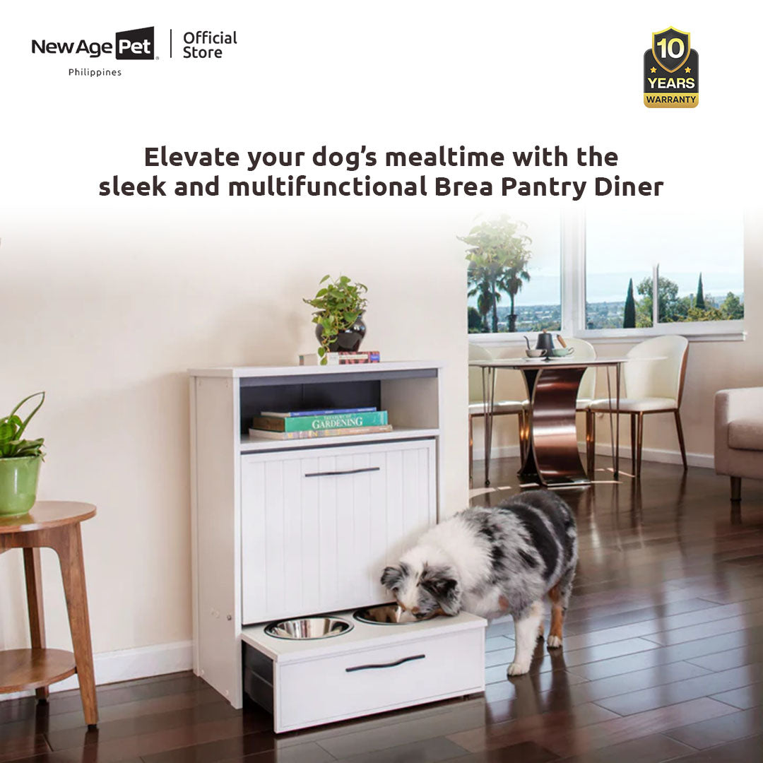 NEW AGE PET Brea Pantry Dog Diner Pet Feeding Cabinet