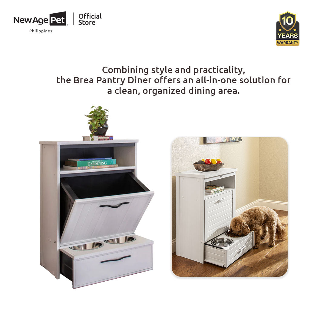 NEW AGE PET Brea Pantry Dog Diner Pet Feeding Cabinet