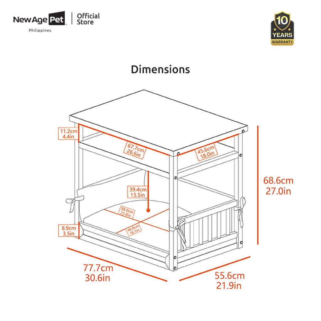 NEW AGE PET Sundown Nightstand Pet-Bed Cushion Mattress