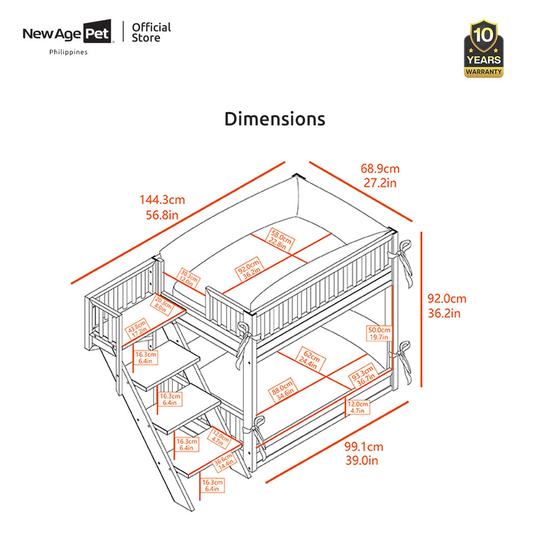 NEW AGE PET Aspen Bunk Pet-Bed Cushion