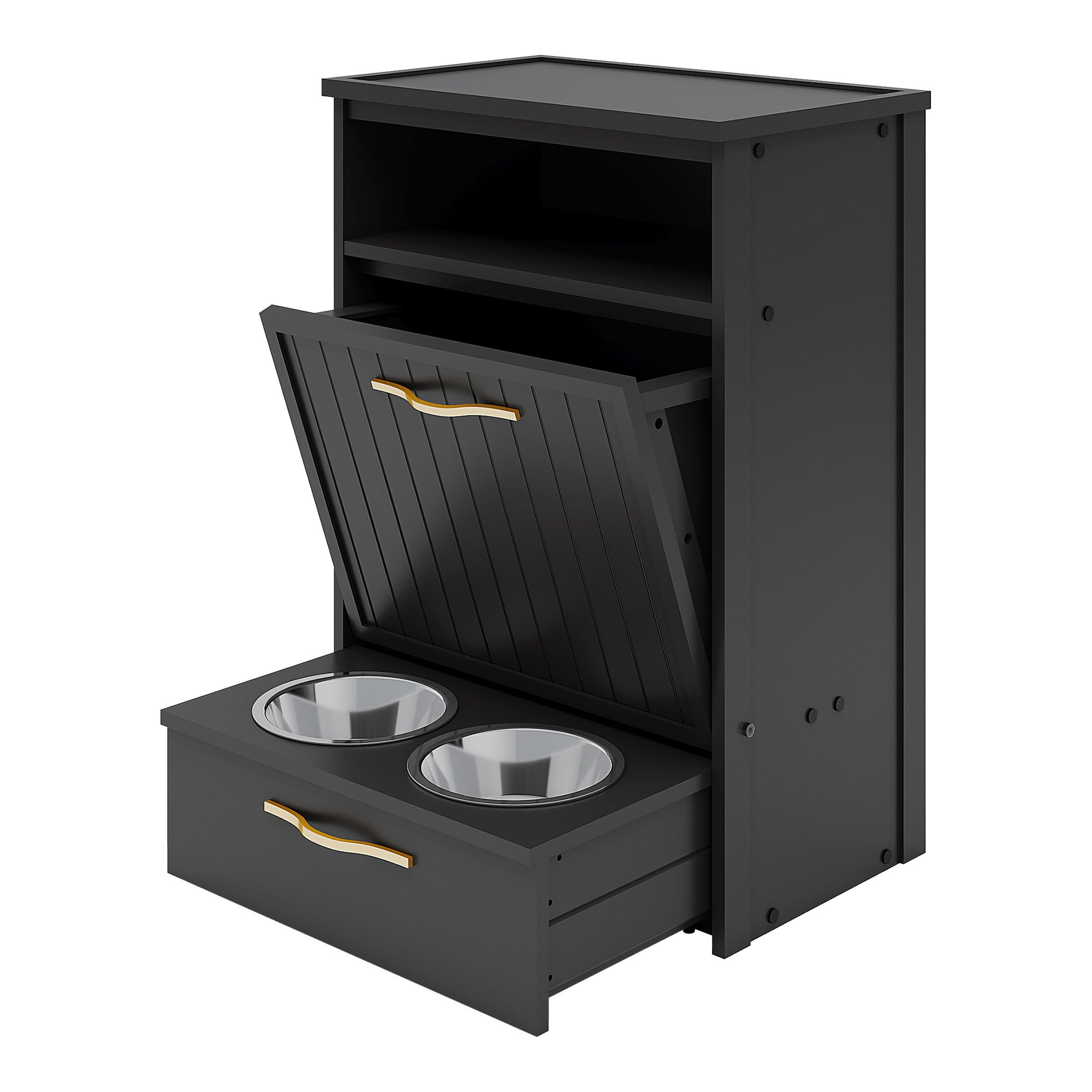 NEW AGE PET Brea Pantry Dog Diner Pet Feeding Cabinet